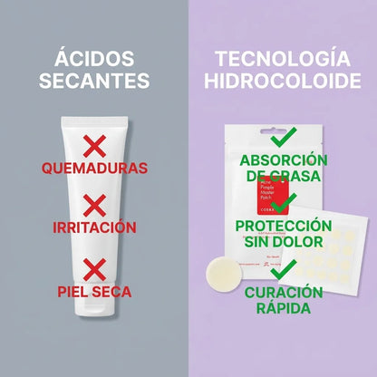 NoxPatch  "Acuéstate con un brote activo, despierta con la piel lisa y libre de pus."