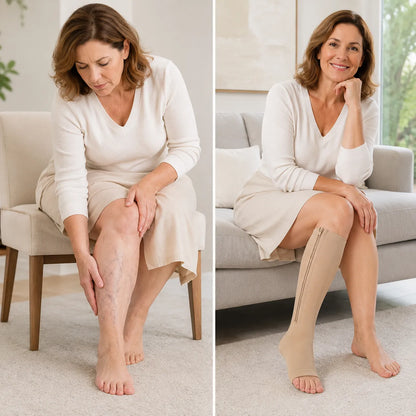 CalceTerapia™ | Fisioterapia portátil de Grado Médico que elimina la fatiga y la hinchazón de tus piernas paso a paso.