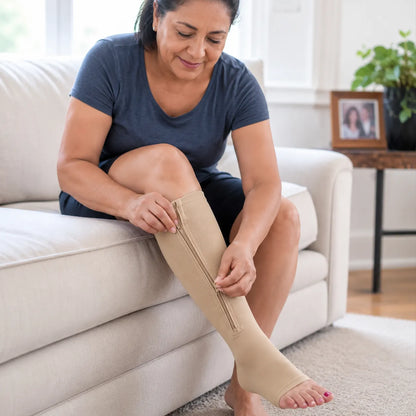 CalceTerapia™ | Fisioterapia portátil de Grado Médico que elimina la fatiga y la hinchazón de tus piernas paso a paso.
