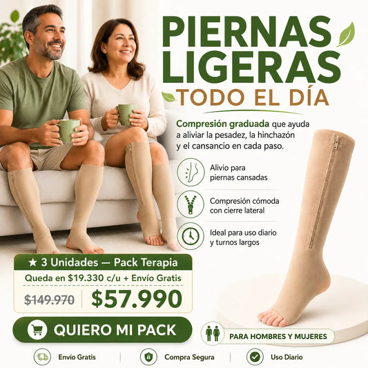 CalceTerapia™ | Fisioterapia portátil de Grado Médico que elimina la fatiga y la hinchazón de tus piernas paso a paso.