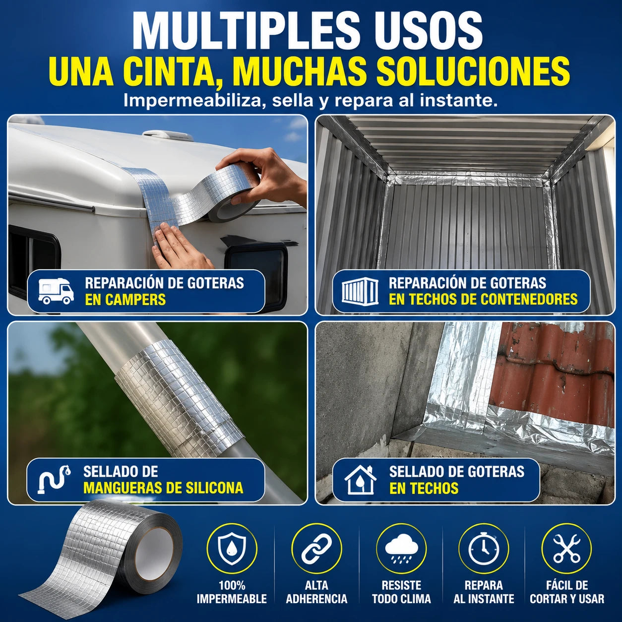 Cinta Butilo Premium-El fin de las reparaciones fallidas: sella, aísla y recuera tu tranquilidad para siempre.
