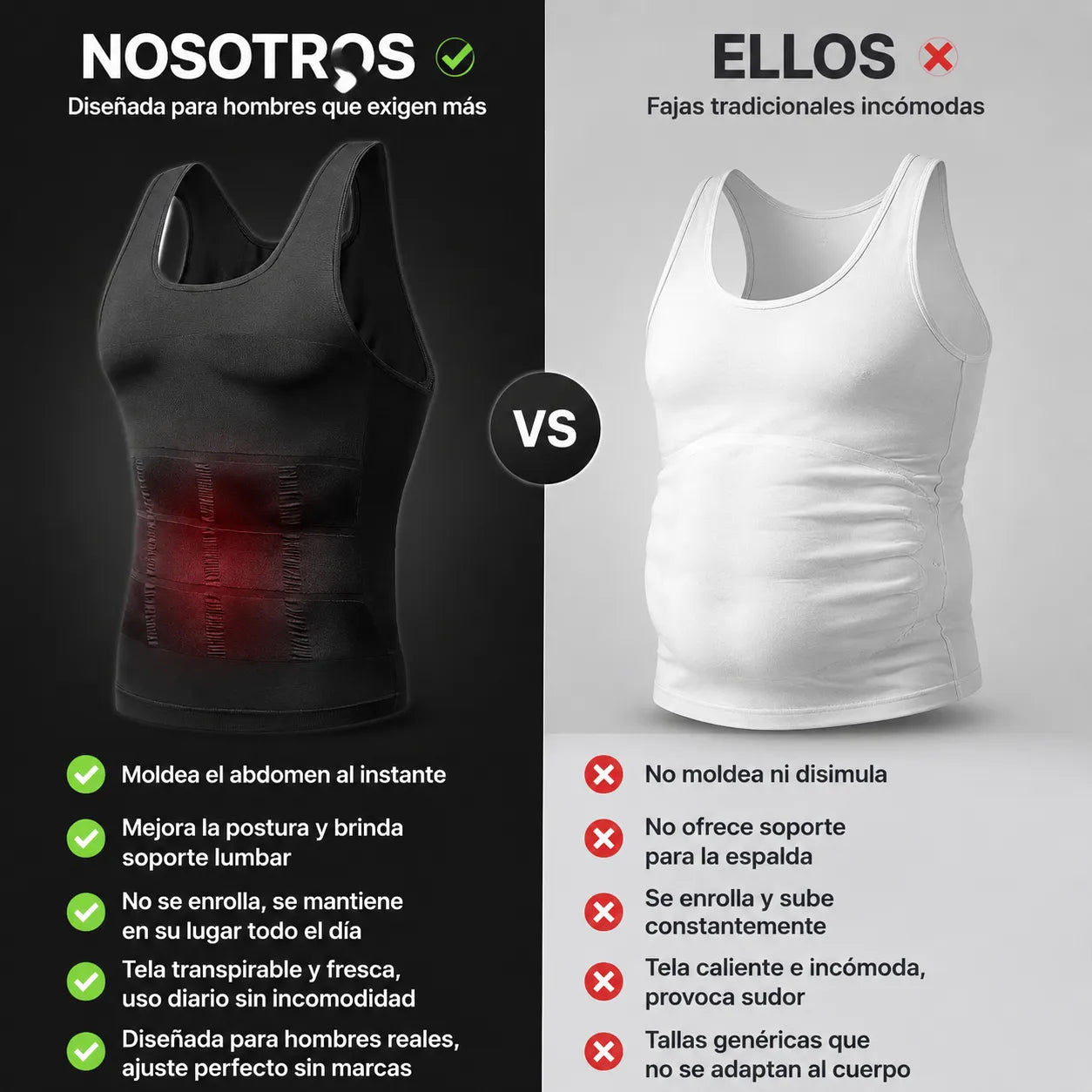 Camiseta de Compresión DualTech™ – Moldea tu figura, descomprime tu espalda