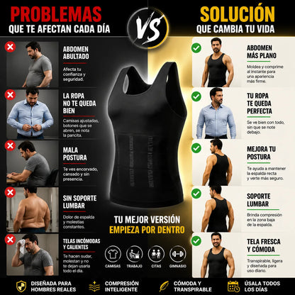 Camiseta de Compresión DualTech™ – Moldea tu figura, descomprime tu espalda