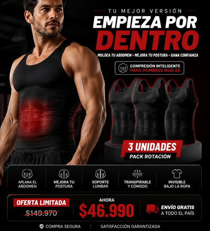 Camiseta de Compresión DualTech™ – Moldea tu figura, descomprime tu espalda