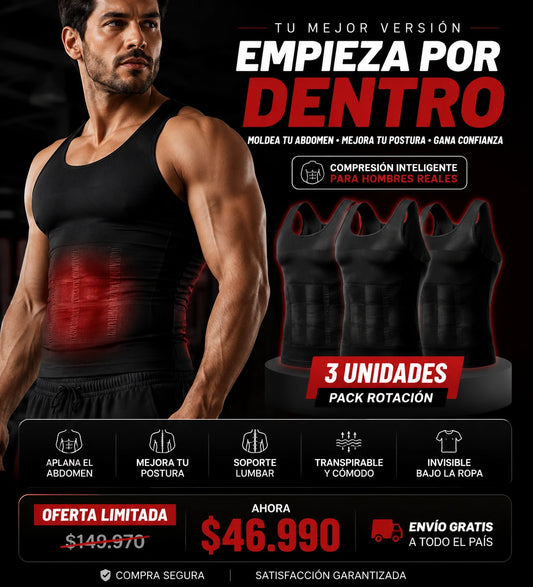 Camiseta de Compresión DualTech™ – Moldea tu figura, descomprime tu espalda