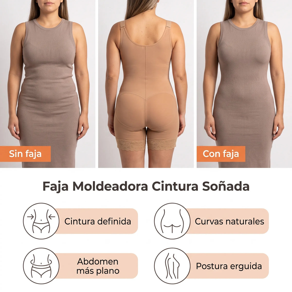 Faja Moldeadora Cintura Soñada Efecto Reloj De Arena Invisible