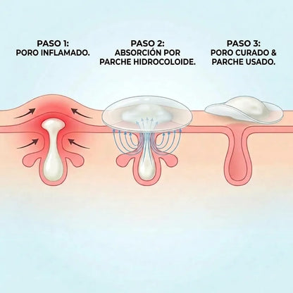 NoxPatch  "Acuéstate con un brote activo, despierta con la piel lisa y libre de pus."