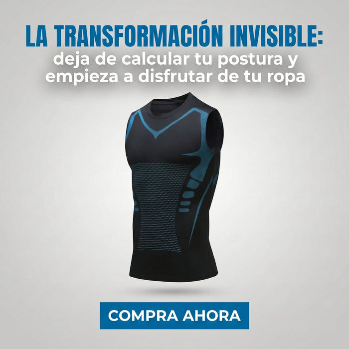Camiseta Reductora azul de soporte masculino